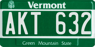 VT license plate AKT632