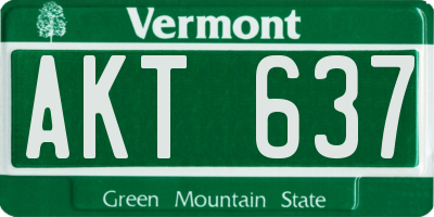 VT license plate AKT637