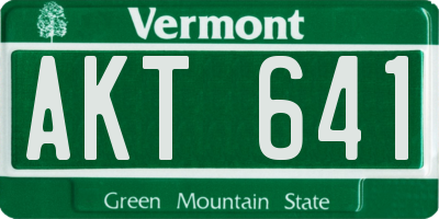 VT license plate AKT641