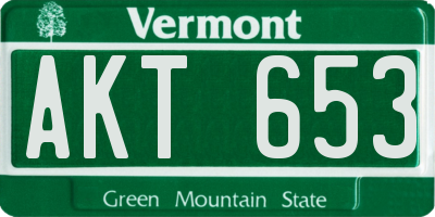 VT license plate AKT653