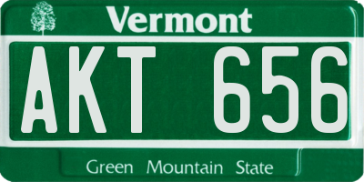 VT license plate AKT656