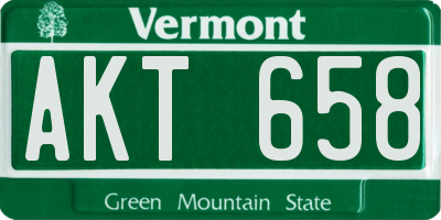 VT license plate AKT658