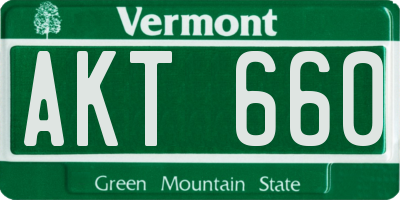 VT license plate AKT660