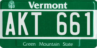 VT license plate AKT661