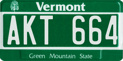 VT license plate AKT664