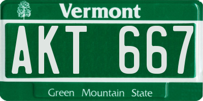 VT license plate AKT667