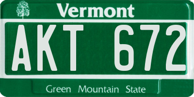 VT license plate AKT672