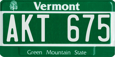 VT license plate AKT675