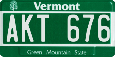 VT license plate AKT676