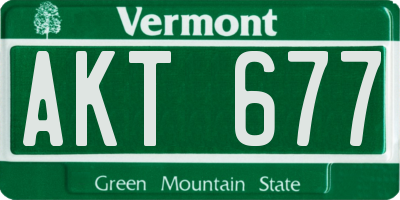 VT license plate AKT677