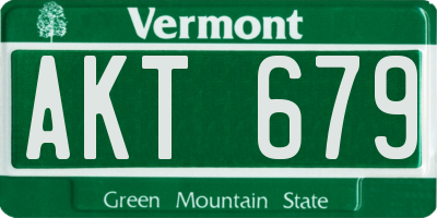 VT license plate AKT679