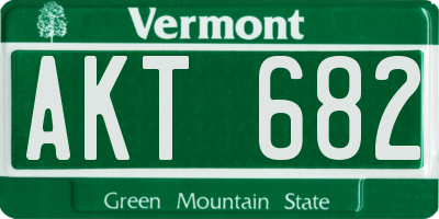 VT license plate AKT682