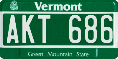 VT license plate AKT686