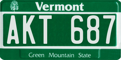 VT license plate AKT687