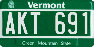 VT license plate AKT691