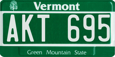 VT license plate AKT695
