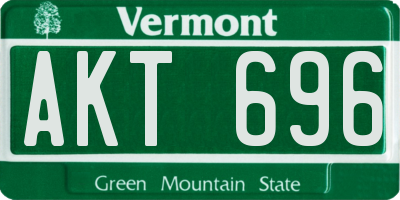 VT license plate AKT696