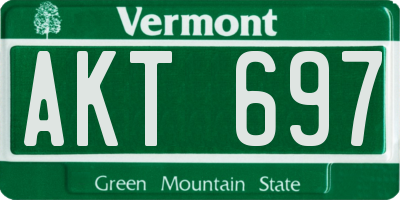 VT license plate AKT697