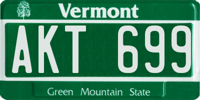 VT license plate AKT699