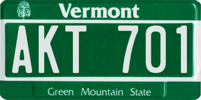 VT license plate AKT701