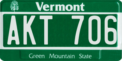 VT license plate AKT706