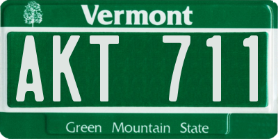 VT license plate AKT711