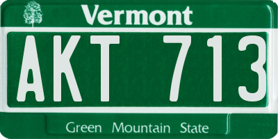 VT license plate AKT713