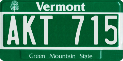 VT license plate AKT715