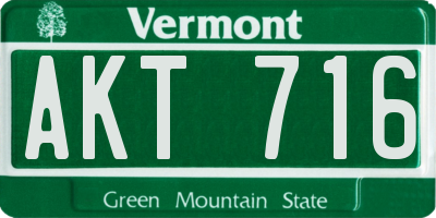 VT license plate AKT716