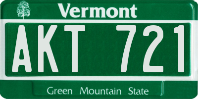 VT license plate AKT721