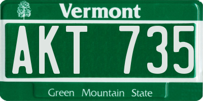 VT license plate AKT735