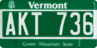VT license plate AKT736
