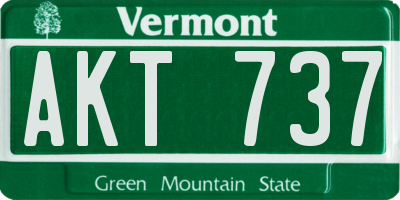 VT license plate AKT737