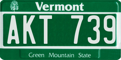 VT license plate AKT739