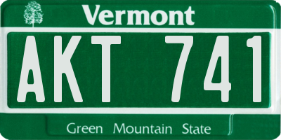 VT license plate AKT741