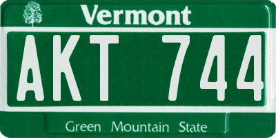 VT license plate AKT744