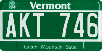 VT license plate AKT746