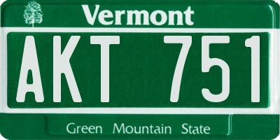 VT license plate AKT751