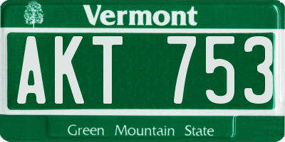 VT license plate AKT753
