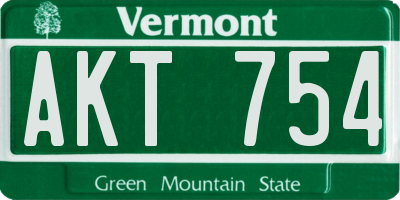 VT license plate AKT754