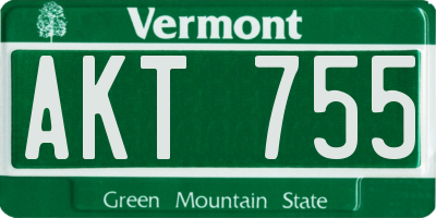 VT license plate AKT755