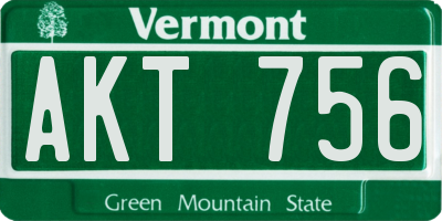 VT license plate AKT756