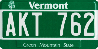 VT license plate AKT762