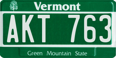 VT license plate AKT763