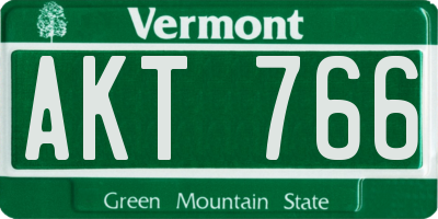 VT license plate AKT766