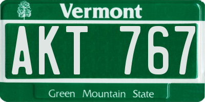 VT license plate AKT767