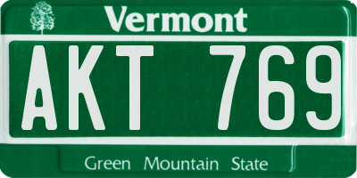 VT license plate AKT769