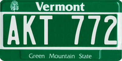 VT license plate AKT772