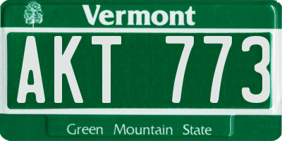 VT license plate AKT773