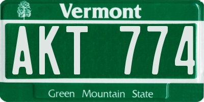 VT license plate AKT774